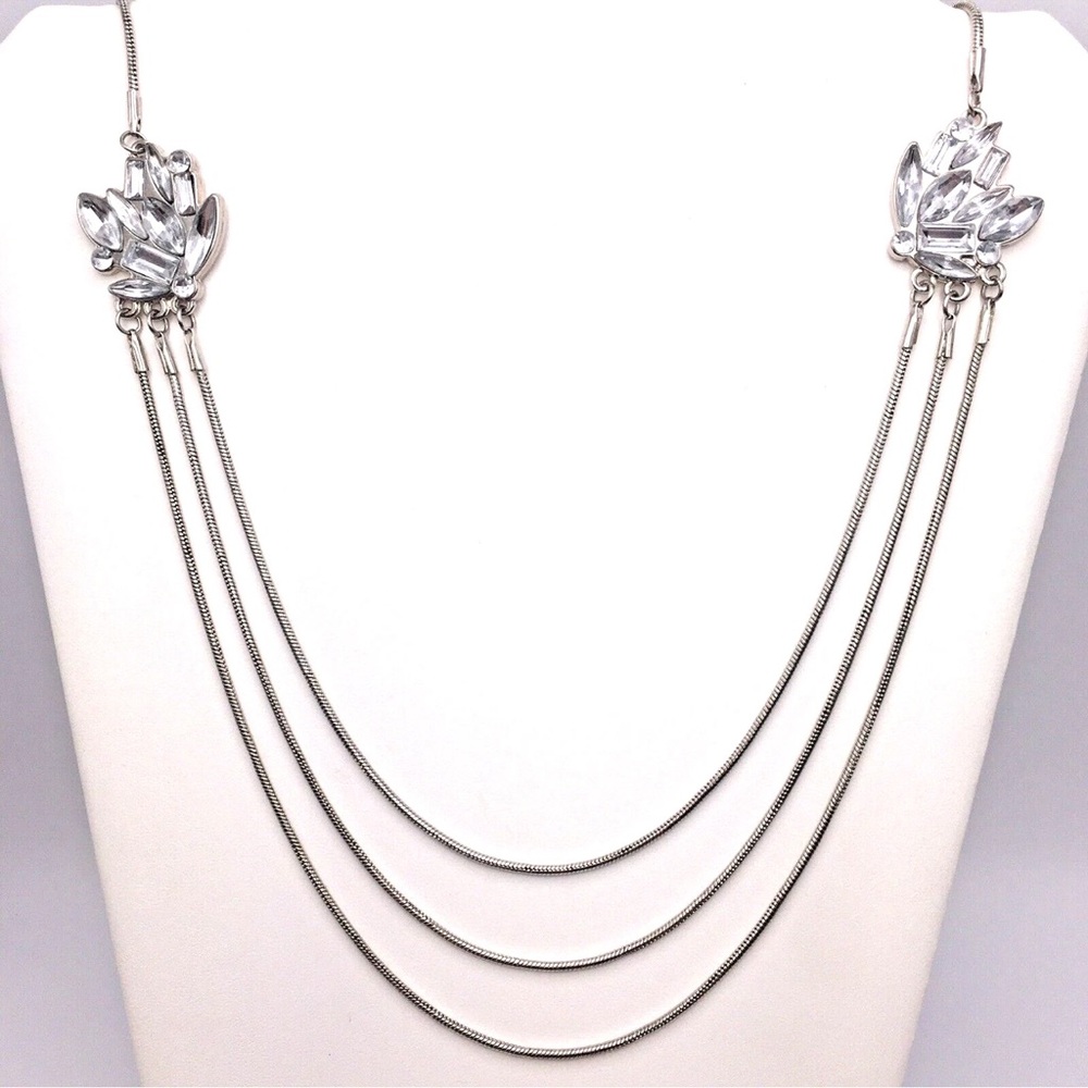 Prabal Gurung for Target Silver Triple-Strand Floral Accent Necklace